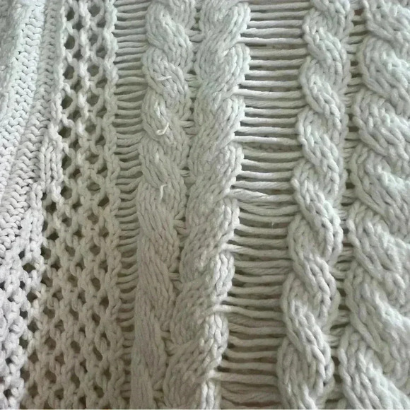 360 sweater white cable knit chunky women’s size x small - Picture 6 of 13